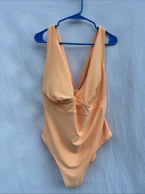 Old Navy Light Peach One-Piece Swimsuit with V-Neck